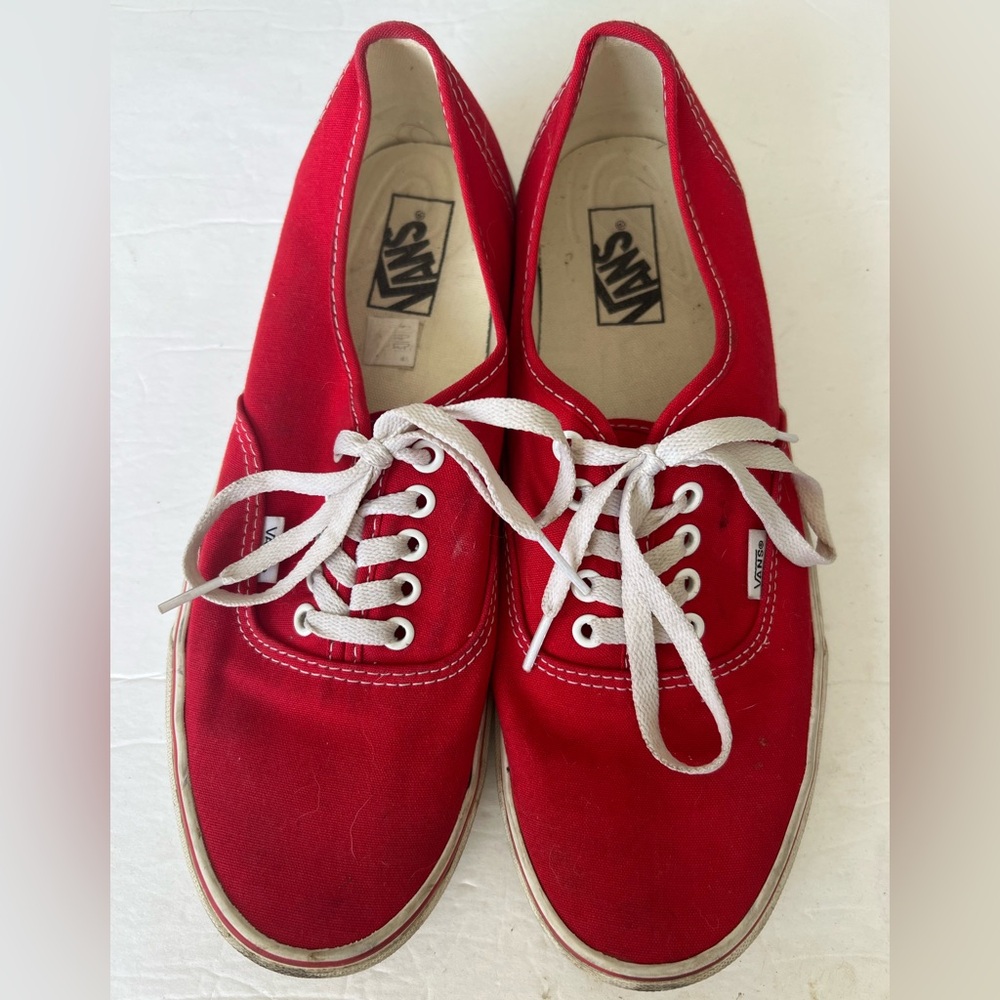 Vans Bold Red Sneakers with White Laces